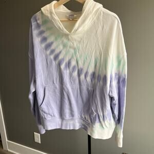 Wild Fox Tie Dye Hoodie Peri Shibori Pullover Sweatshirt Pocket Size XXL